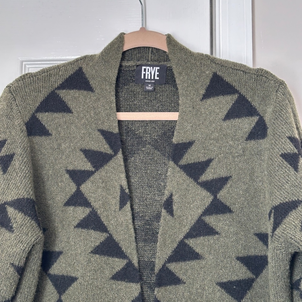 Frye Aztec Patterned Geometric Open Front Cardiga… - image 3